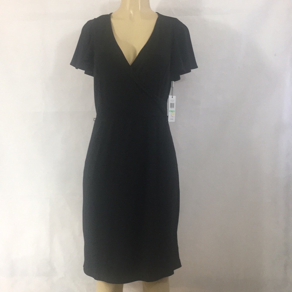 Calvin Klein black wrap dress NWT size 8